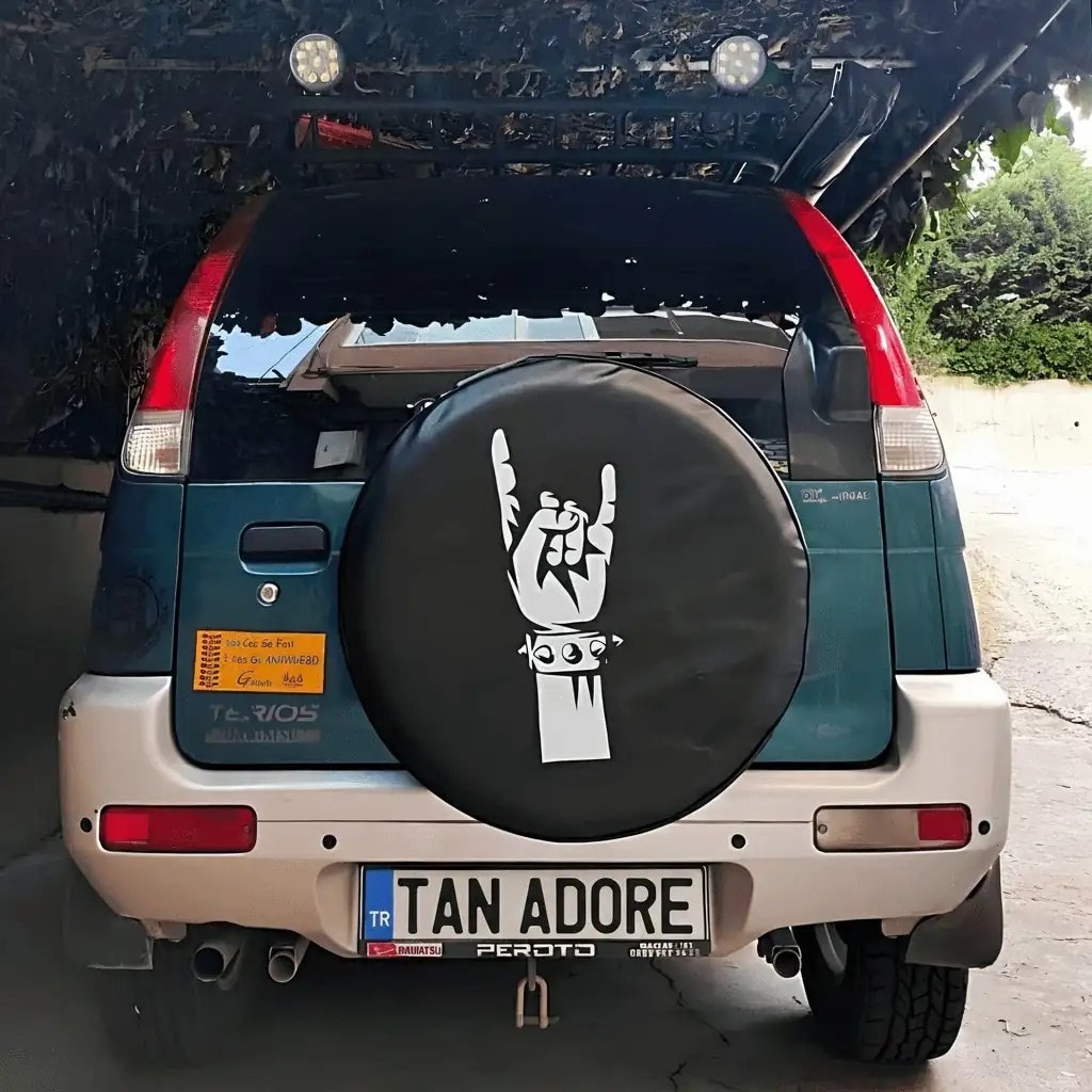 Rock Symbol Spare Wheel Tire Cover